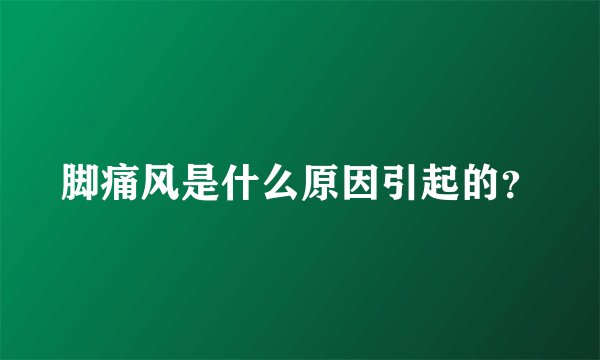 脚痛风是什么原因引起的？
