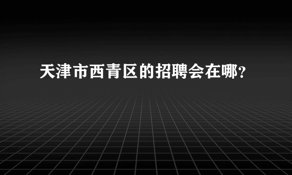 天津市西青区的招聘会在哪？