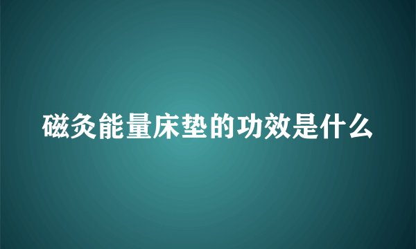 磁灸能量床垫的功效是什么