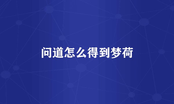 问道怎么得到梦荷