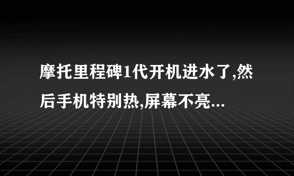 摩托里程碑1代开机进水了,然后手机特别热,屏幕不亮,后来去清洗了一下,开不开机了,怎么处理啊,