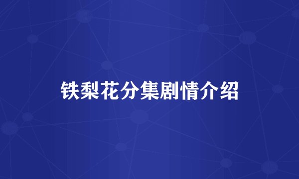 铁梨花分集剧情介绍