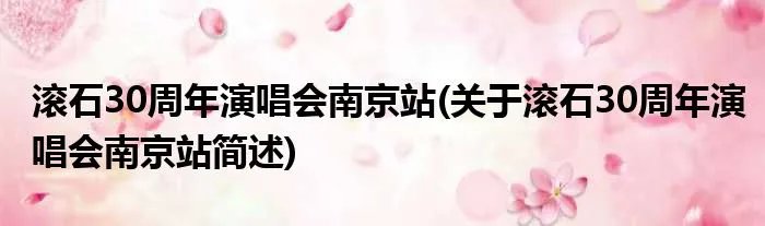 滚石30周年演唱会南京站(关于滚石30周年演唱会南京站简述)