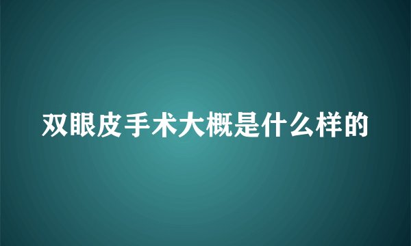 双眼皮手术大概是什么样的