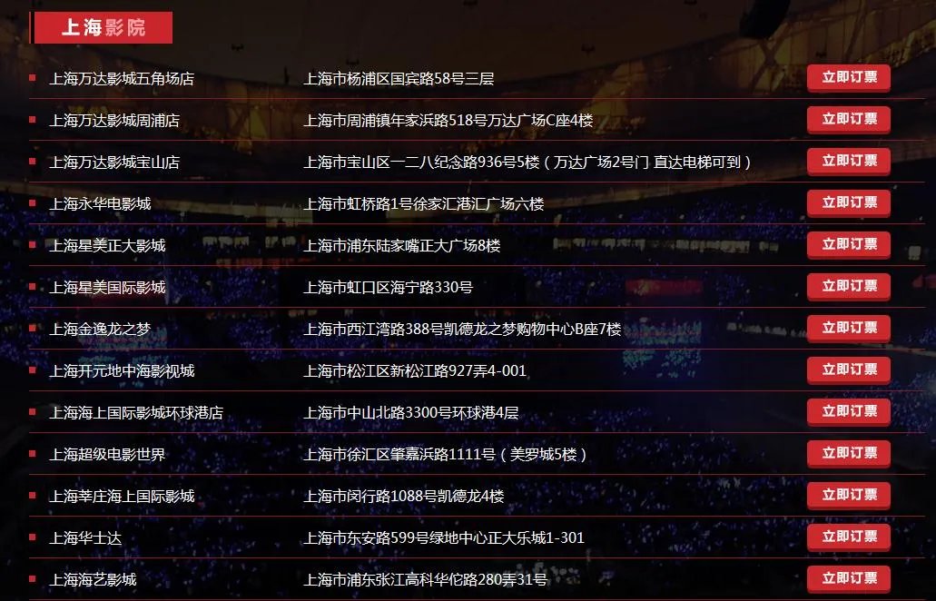 五月天诺亚方舟3D电影上海有哪些电影院能看首映?