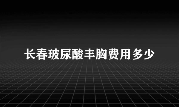 长春玻尿酸丰胸费用多少
