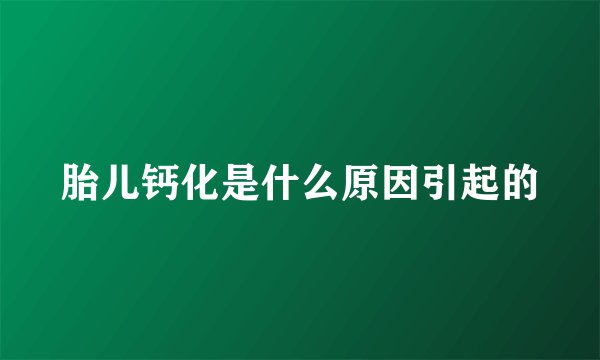 胎儿钙化是什么原因引起的