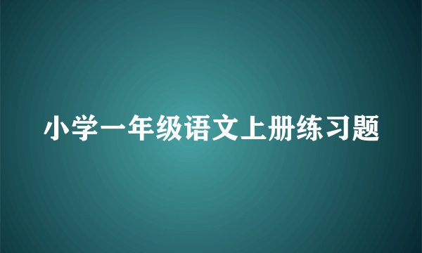 小学一年级语文上册练习题