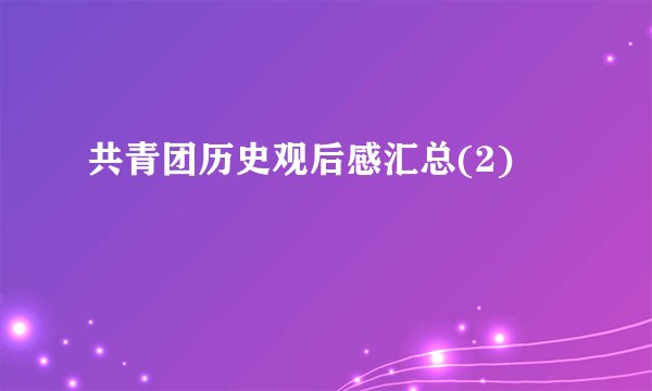 共青团历史观后感汇总(2)