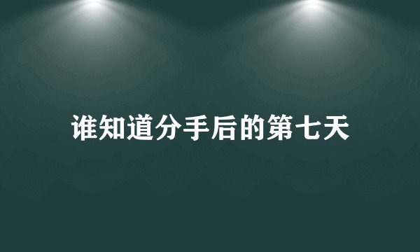 谁知道分手后的第七天