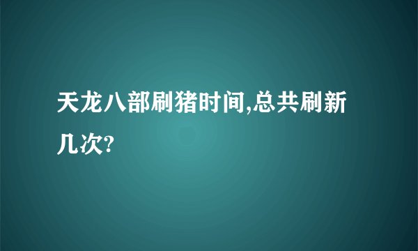 天龙八部刷猪时间,总共刷新几次?