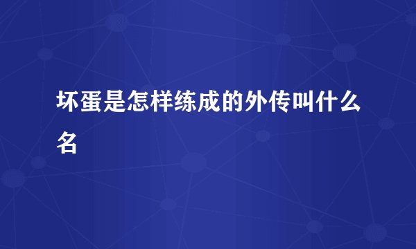 坏蛋是怎样练成的外传叫什么名