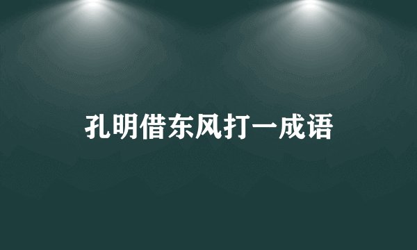 孔明借东风打一成语