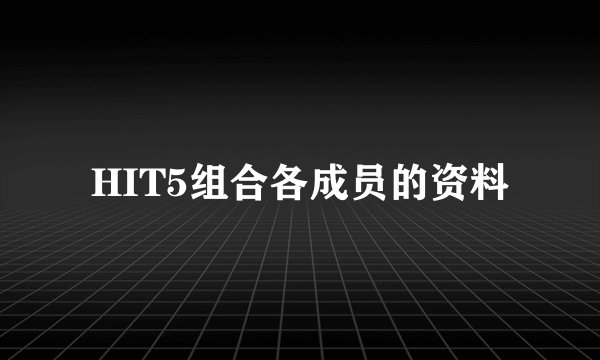HIT5组合各成员的资料