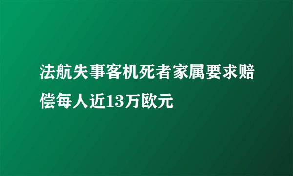 法航失事客机死者家属要求赔偿每人近13万欧元