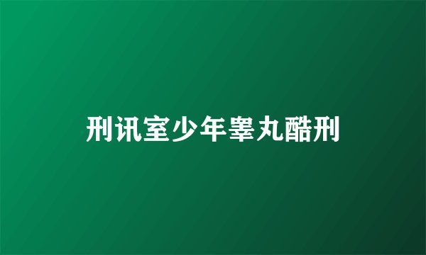 刑讯室少年睾丸酷刑