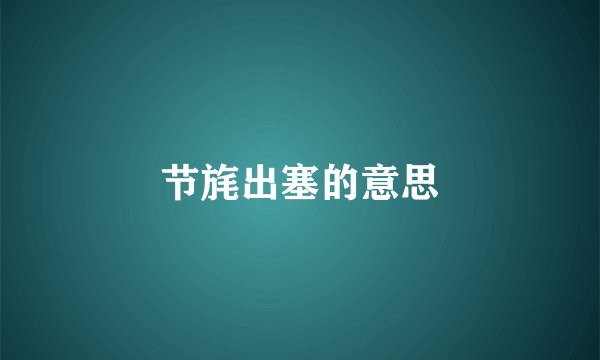 节旄出塞的意思