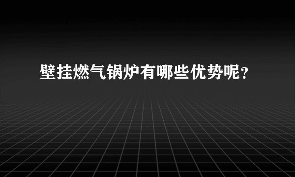 壁挂燃气锅炉有哪些优势呢？