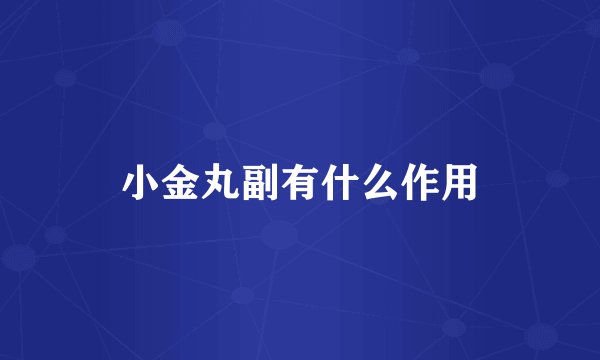 小金丸副有什么作用