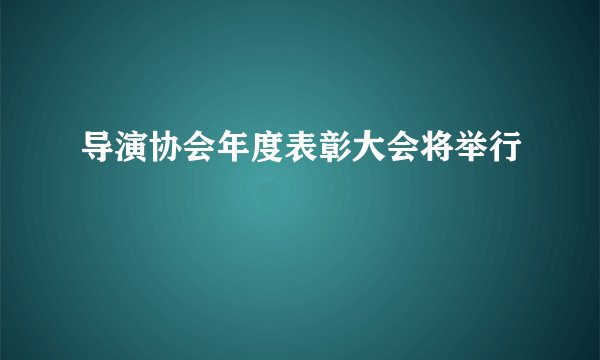 导演协会年度表彰大会将举行
