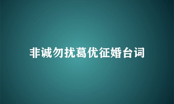 非诚勿扰葛优征婚台词