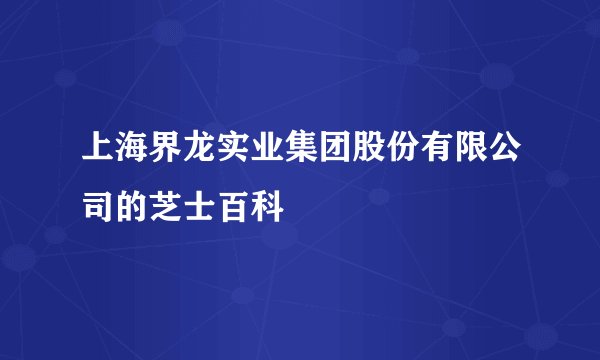 上海界龙实业集团股份有限公司的芝士百科