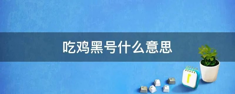 吃鸡黑号什么意思