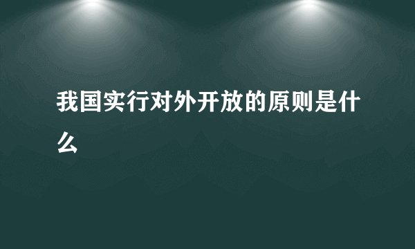 我国实行对外开放的原则是什么