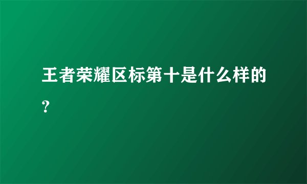 王者荣耀区标第十是什么样的？