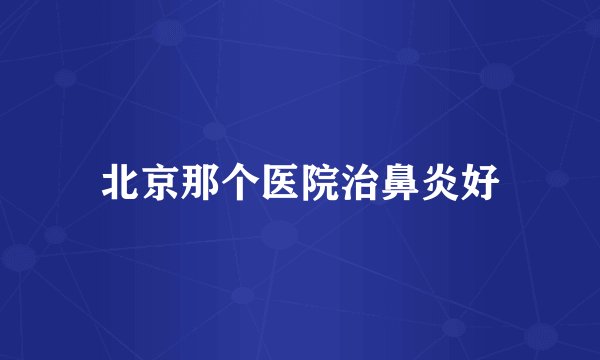 北京那个医院治鼻炎好