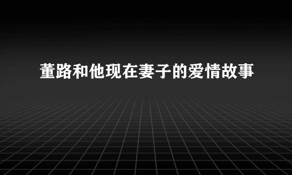 董路和他现在妻子的爱情故事