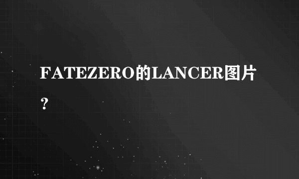 FATEZERO的LANCER图片？