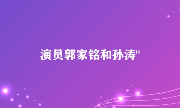 演员郭家铭和孙涛