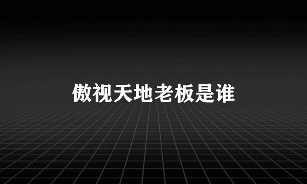 傲视天地老板是谁