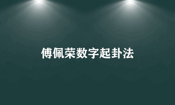 傅佩荣数字起卦法