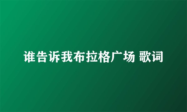 谁告诉我布拉格广场 歌词