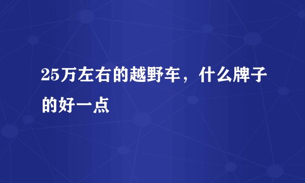 25万左右的越野车，什么牌子的好一点