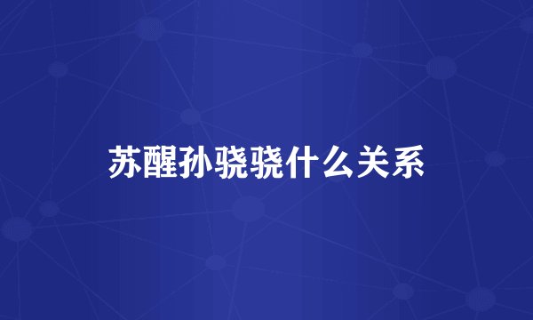 苏醒孙骁骁什么关系