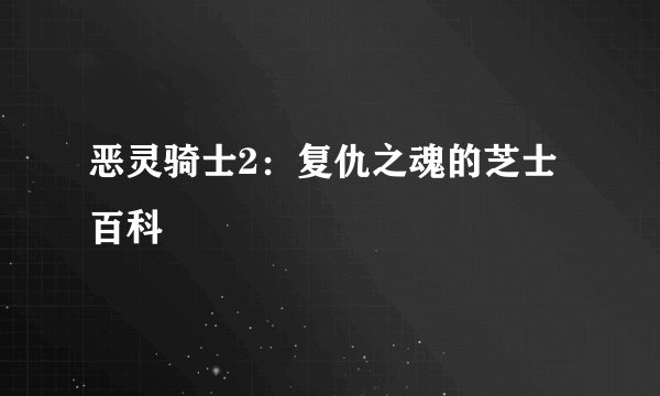 恶灵骑士2：复仇之魂的芝士百科