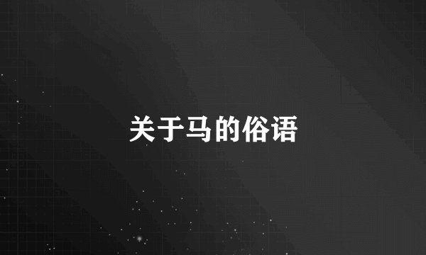 关于马的俗语