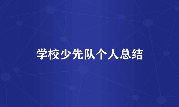 学校少先队个人总结