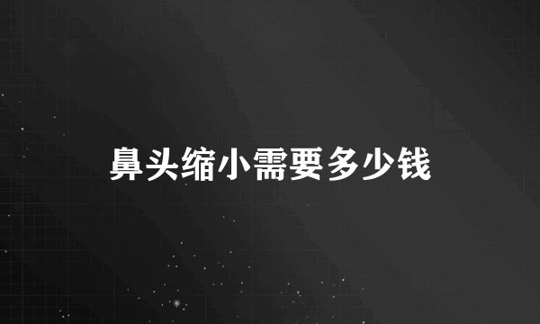 鼻头缩小需要多少钱