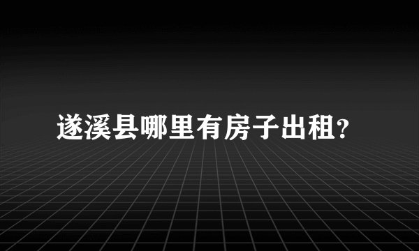 遂溪县哪里有房子出租？