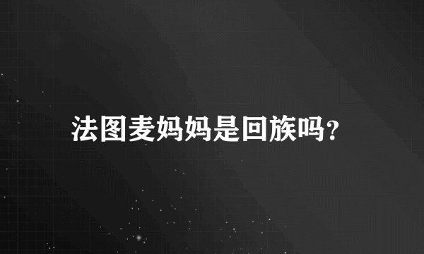 法图麦妈妈是回族吗？