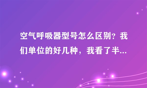 空气呼吸器型号怎么区别?我们单位的好几种,我看了半天没区分出都是什么牌子的。