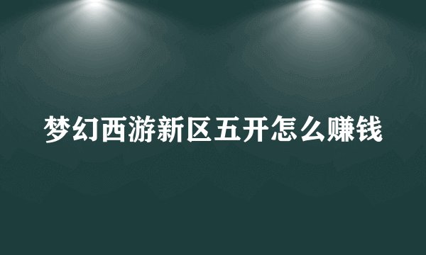 梦幻西游新区五开怎么赚钱
