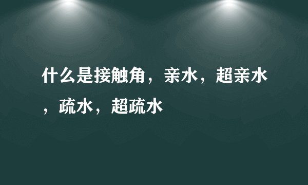 什么是接触角，亲水，超亲水，疏水，超疏水