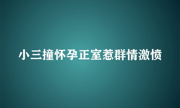小三撞怀孕正室惹群情激愤