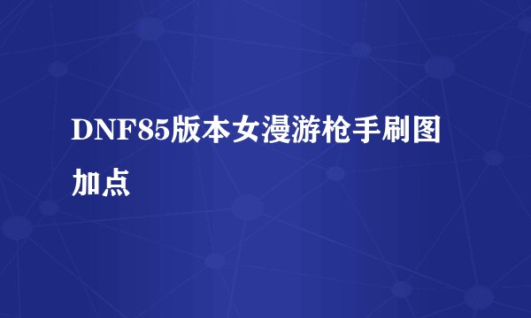 DNF85版本女漫游枪手刷图加点