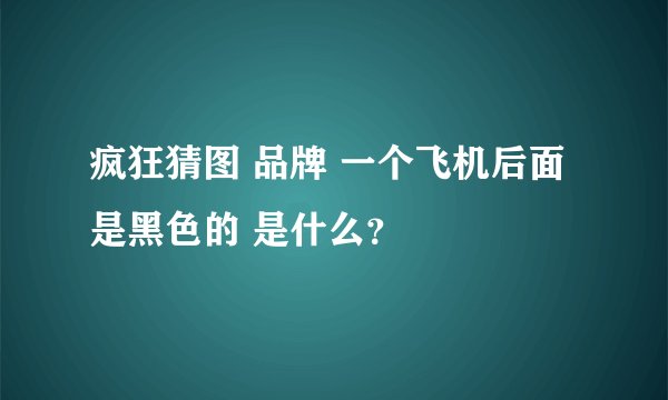 疯狂猜图 品牌 一个飞机后面是黑色的 是什么？
